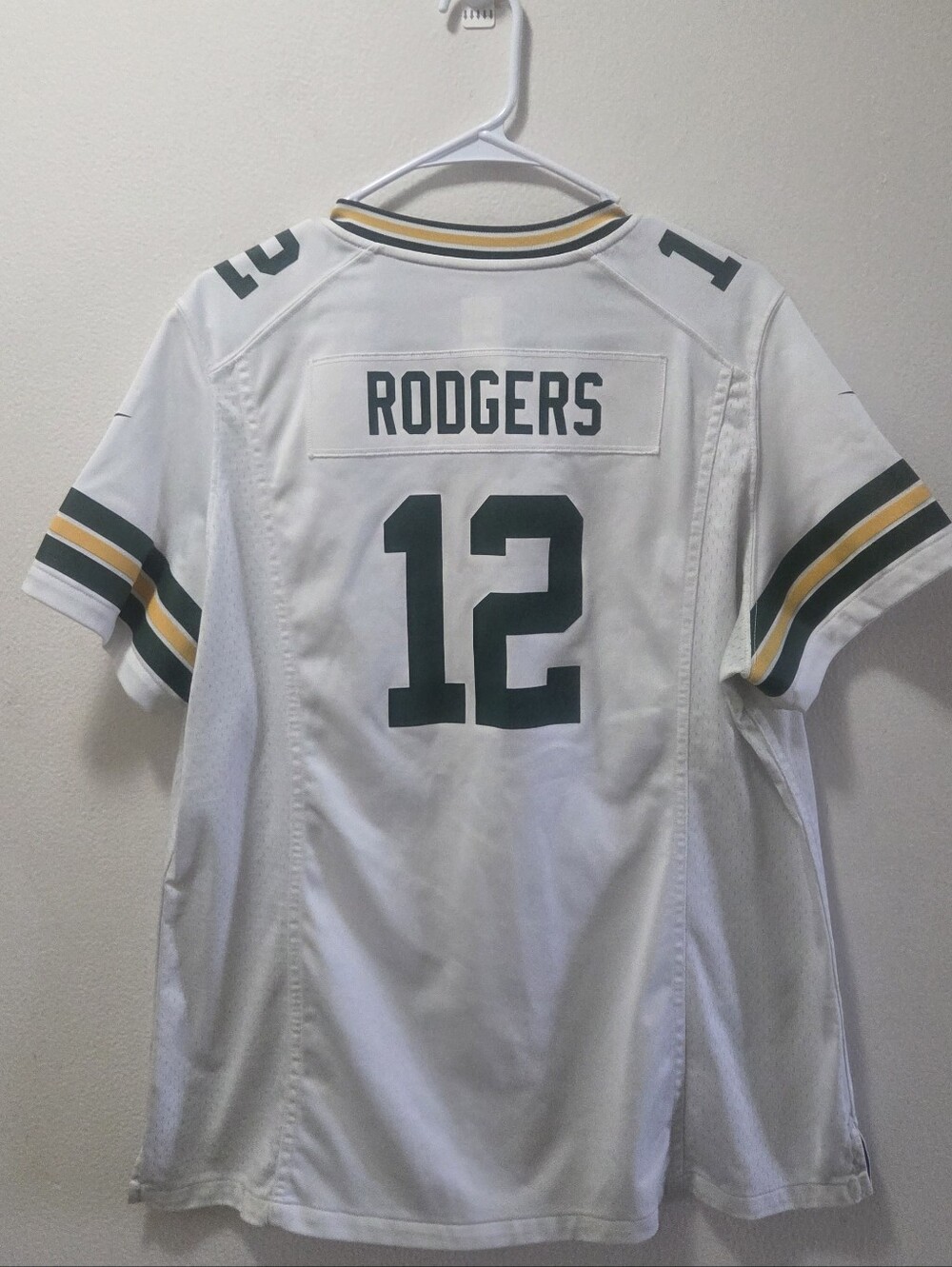NFL Nike White Green Bay Packers #12  Rodger Jersey